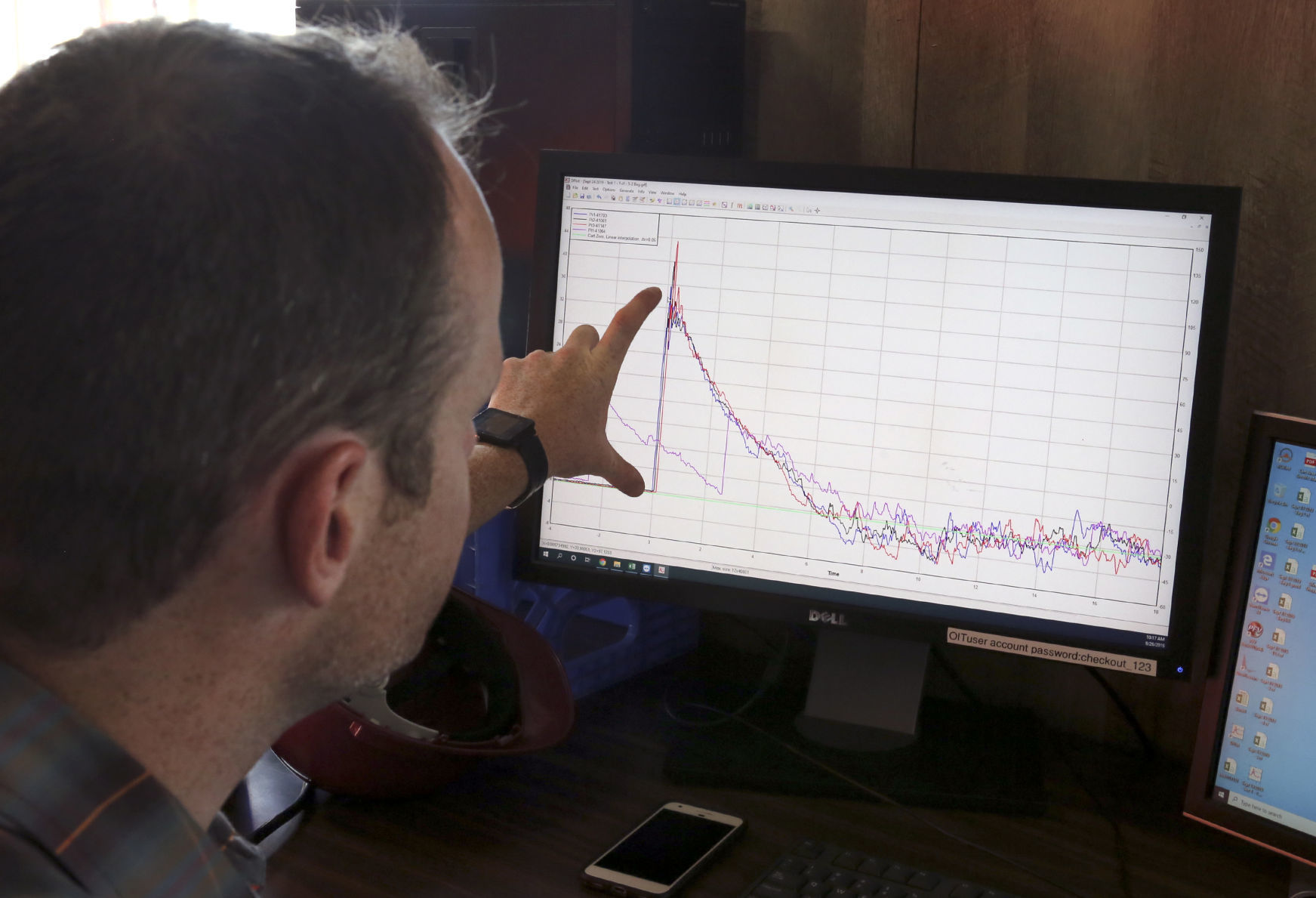 Shock tube discharges are charted and graphed for research purposes